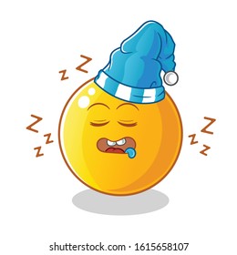 emoticon emoji sleeping with sleeping hat cartoon. cute chibi cartoon mascot vector