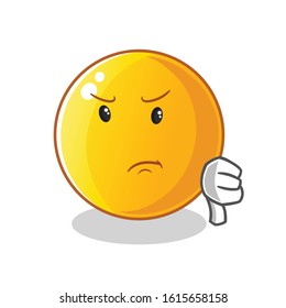 emoticon emoji thumbs down angry cute chibi cartoon. cartoon mascot vector
