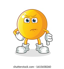 Emoticon Emoji Thumbs Down Angry Cartoon. Cartoon Mascot Vector