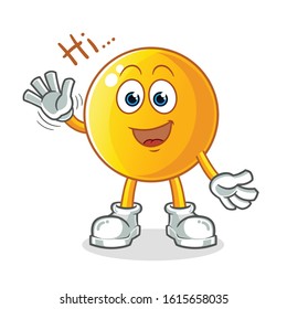 emoticon emoji waving and smiling cartoon. cartoon mascot vector
