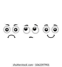 Emoticon evaluation icon, feedback icon, smiley with different mood. Vector.