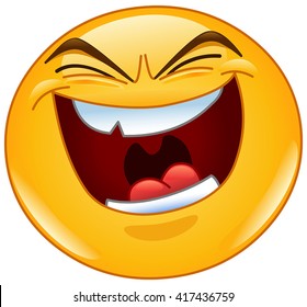 Emoticon with evil laugh