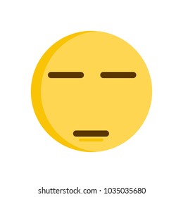 Emoticon expressing boredom or disapproval. Vector emoji smiley icon illustration