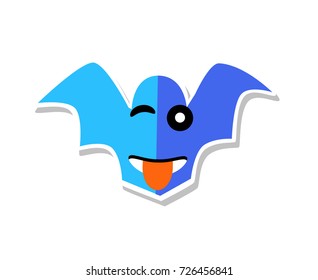 Emoticon expression icon in style halloween bat face symbols graphics