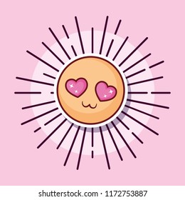 emoticon eyes hearts love cartoon style