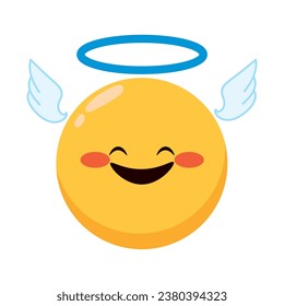 emoticon face angel illustration vector
