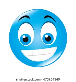 emoticon face cartoon expression of feelings and emotions happiness smile vector illustration