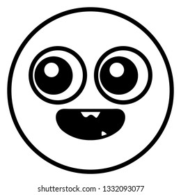 emoticon face with crazy teeth
