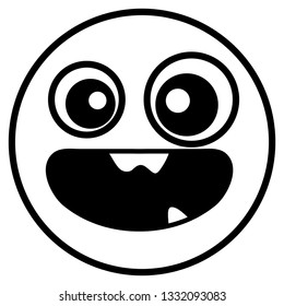 emoticon face with crazy teeth