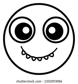 emoticon face with crazy teeth