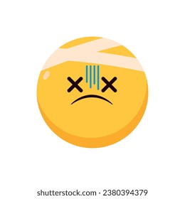 vector de ilustración mareada de cara emoticono