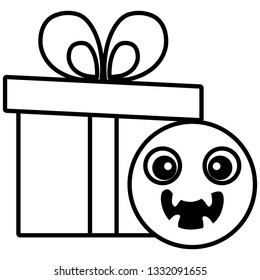 emoticon face with giftbox present