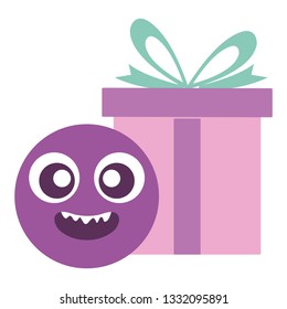 emoticon face with giftbox present