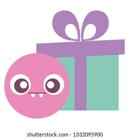 emoticon face with giftbox present