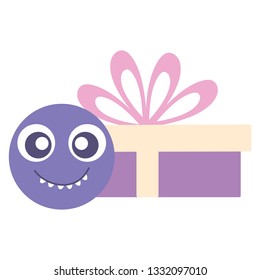 emoticon face with giftbox present