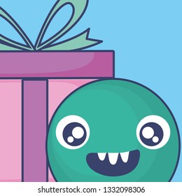 emoticon face with giftbox present