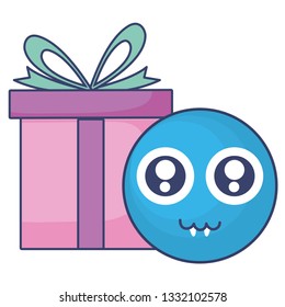 emoticon face with giftbox present