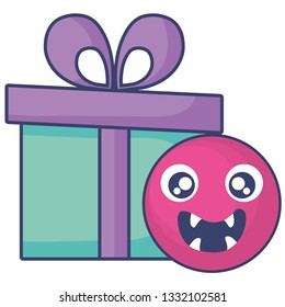 emoticon face with giftbox present