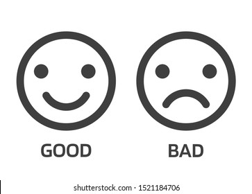 Emoticon face. Good and bad icons for measuring customer satisfaction