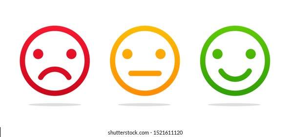 Emoticon face. Good and bad icons for measuring customer satisfaction