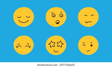 Emoticon Face Graphic Vector Set