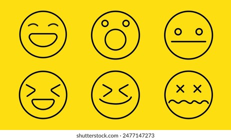 Emoticon Face Graphic Vector Set
