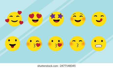 Emoticon Face Graphic Vector Set