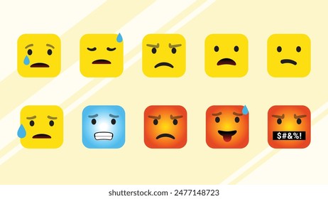 Emoticon Face Graphic Vector Set