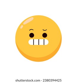 emoticon face grimacing illustration vector