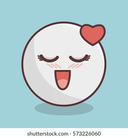 emoticon face kawaii style