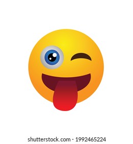 Emoticon. Face With Stuck-Out Tongue and Winking Eye. Icon. Element. Vector illustration
