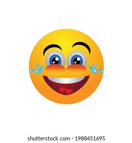 Emoticon. Face With Tears of Joy. Icon. Element. Vector illustration
