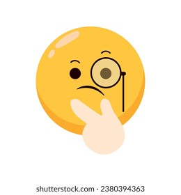 emoticon face thinking illustration vector