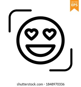Icono de línea vector de cara emoticono. Ilustración vectorial Eps10.