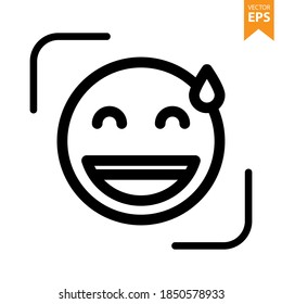 Emoticon face vector line icon. Eps10 vector illustration.