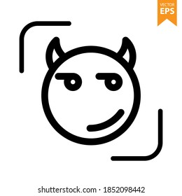 Icono de línea vector de cara emoticono. Ilustración vectorial Eps10.