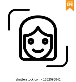 Emoticon face vector line icon. Eps10 vector illustration.