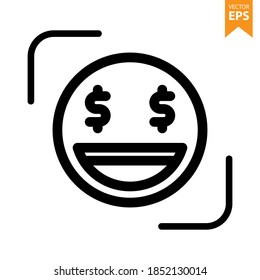 Emoticon face vector line icon. Eps10 vector illustration.