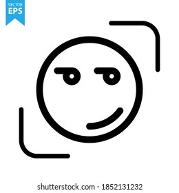 Emoticon face vector line icon. Eps10 vector illustration.