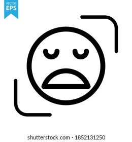 Emoticon face vector line icon. Eps10 vector illustration.