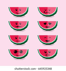 Emoticon face in watermelon