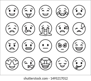 emoticon faces gestures bundle icons vector illustration design