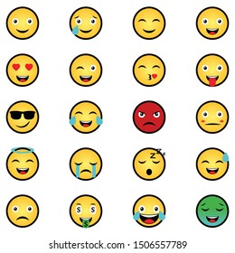 emoticon faces gestures bundle icons vector illustration design. Set of Emoticons. Set of Emoji. Isolated vector illustration on white background