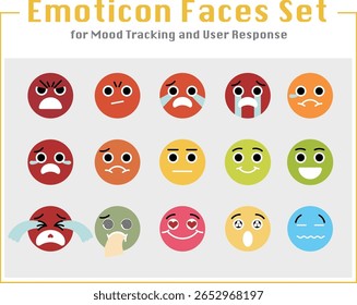 Emoticon Faces Set for Mood Tracking and User Response