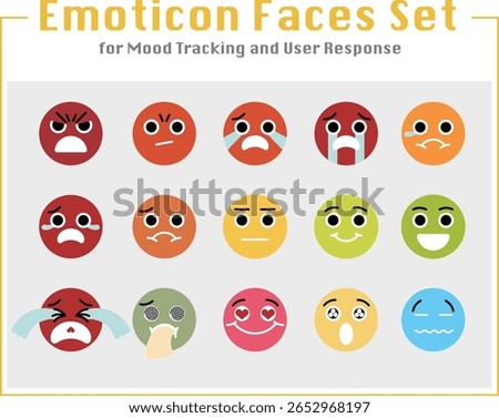 Emoticon Faces Set for Mood Tracking and User Response