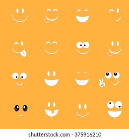 Emoticon faces set.Set of smiles colored vector illustration