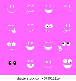 Emoticon faces set.Set of smiles colored vector illustration