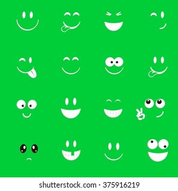Emoticon faces set.Set of smiles colored vector illustration