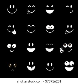 Emoticon faces set.Set of smiles colored vector illustration