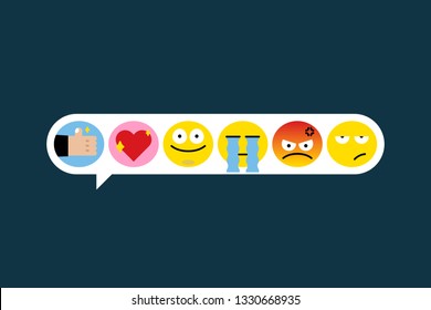Emoticon facial expression collection vector